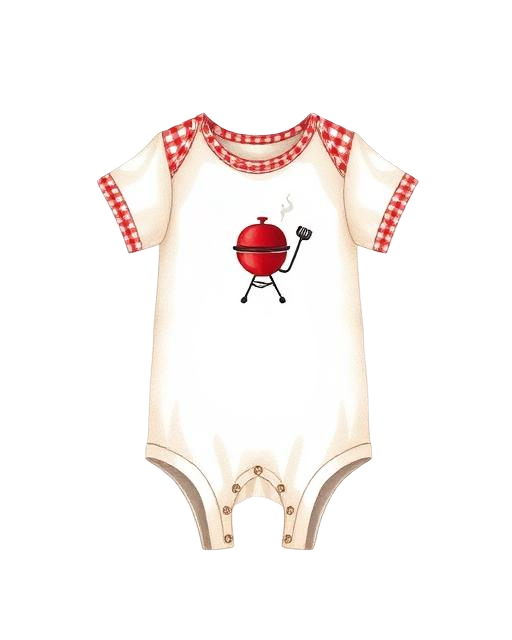 Baby onesie with a little BBQ grill